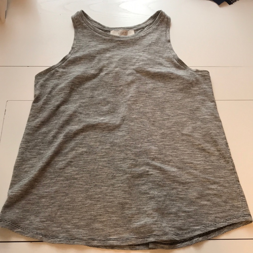 Black/White Pinstriped Sleeveless Shirt